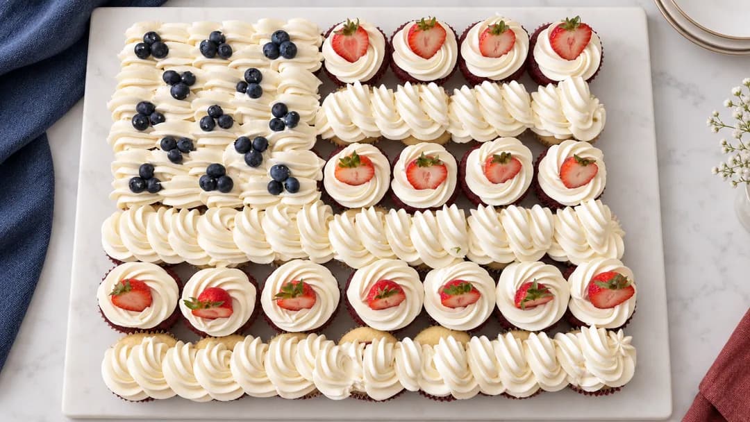 flag cupcake cake
