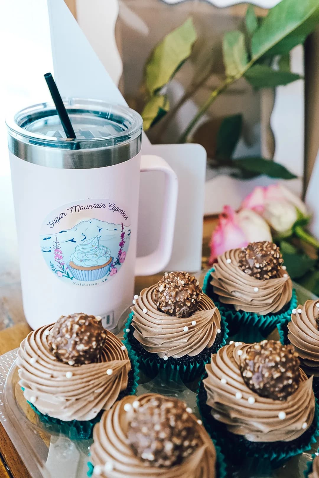 Ferrero Rocher Cupcakes with SM logo